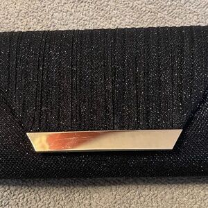 Elegant black dazzling embellished clutch